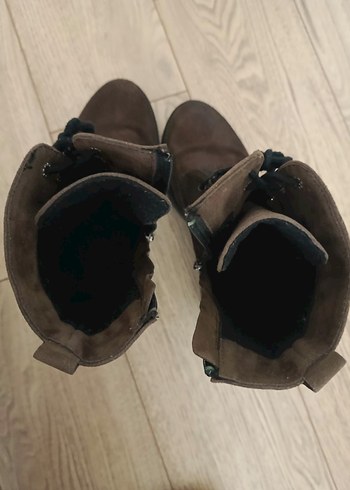 Kahverengi metal boncuklu gerçek nubuk Biker Bot - Görsel 8