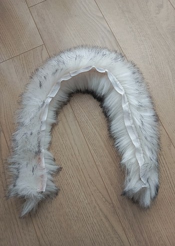 vintage şık tarz beyaz peluş yaka Kürkü - Görsel 2