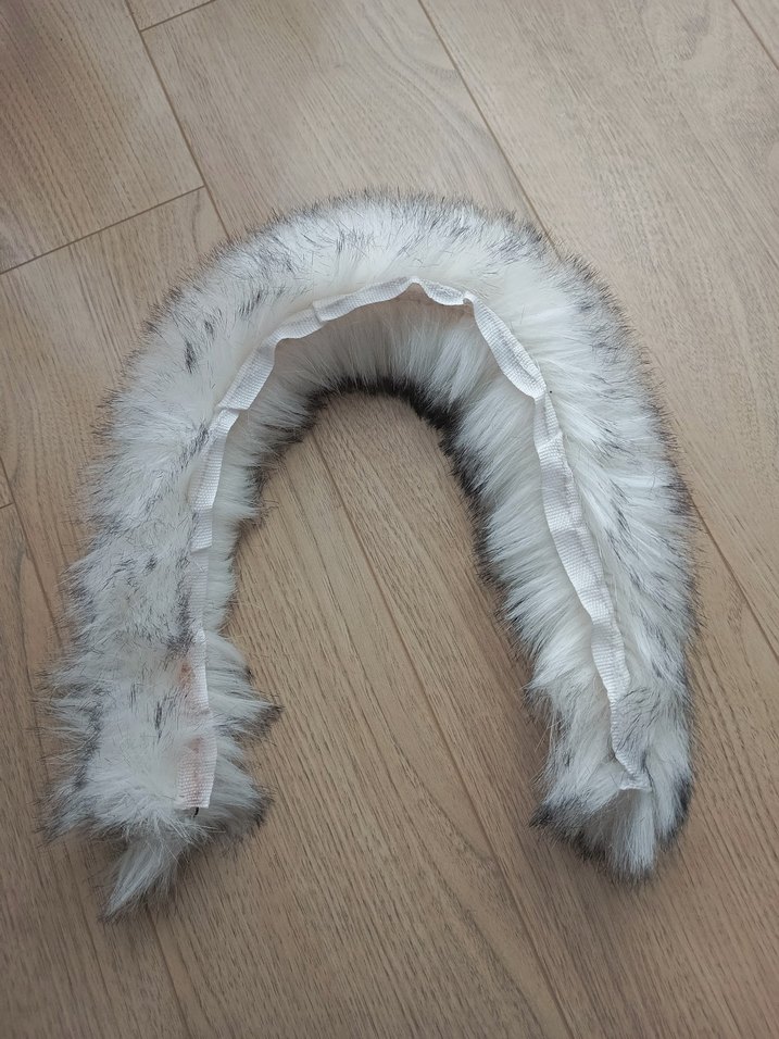 vintage şık tarz beyaz peluş yaka Kürkü - Görsel 2