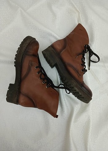 Kahverengi gerçek Deri Kadın bağlamalı bot - Görsel 2