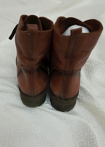 Kahverengi gerçek Deri Kadın bağlamalı bot - Görsel 5