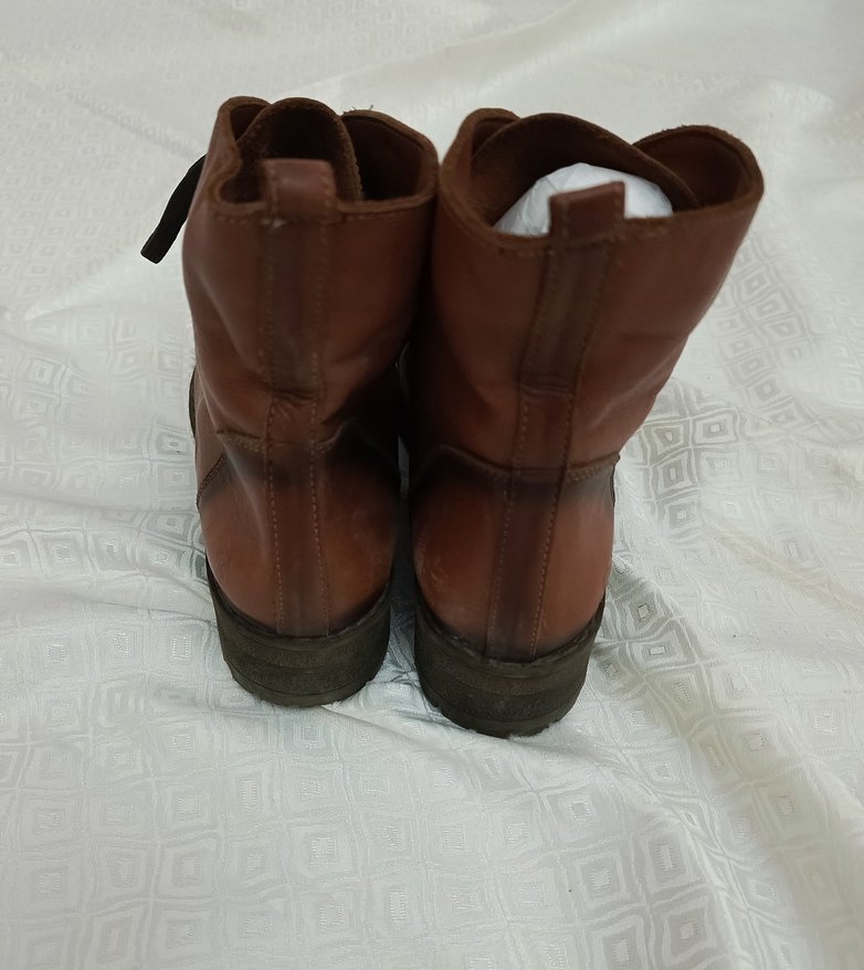 Kahverengi gerçek Deri Kadın bağlamalı bot - Görsel 5