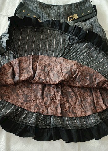 vintage tarz Kadın Midi fırfırlı etek - Görsel 7