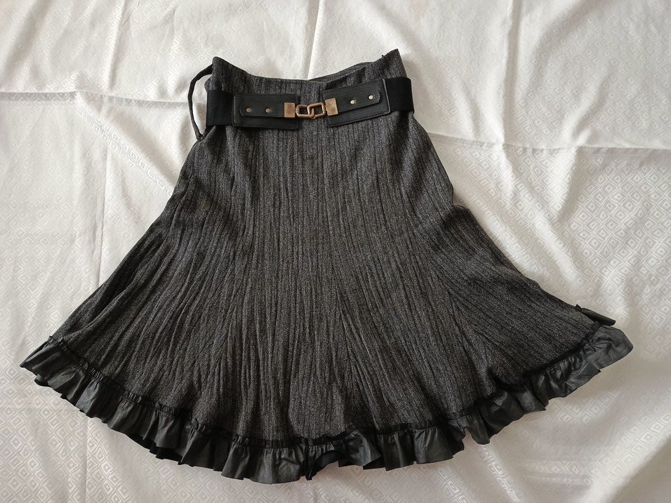 vintage tarz Kadın Midi fırfırlı etek - Görsel 2