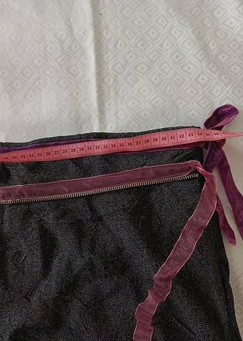 vintage tarz dantel fırfırlı ve kurdele detaylı Gotik Midi Etek - Görsel 5