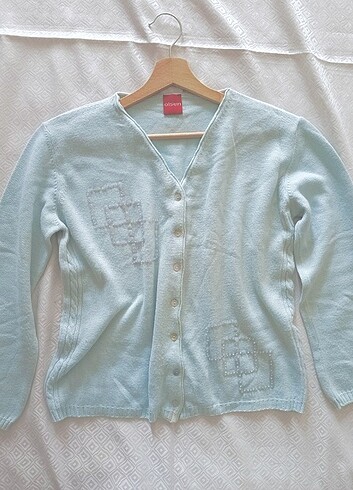 xl Beden Vintage yünlü önü pul işlemeli hırka