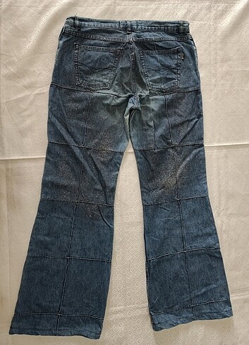 xl Beden Adil ışık marka pırıltılı bol paça kot pantolon