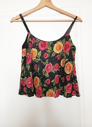 Zara İnce askılı crop bluz