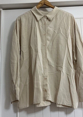 Bej Düğmeli Kadın Gömlek - Görsel 2