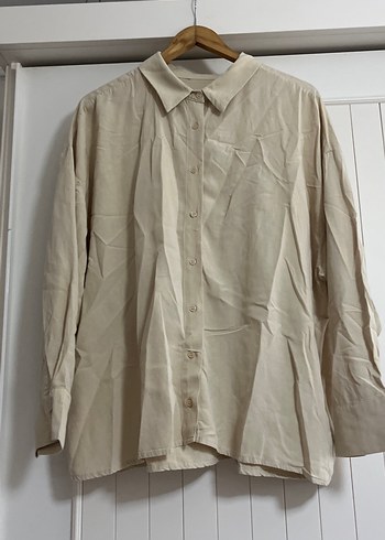 Bej Düğmeli Kadın Gömlek - Görsel 3