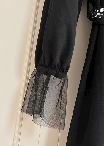 Siyah Uzun, Payetli Gotik Elbise - Görsel 6