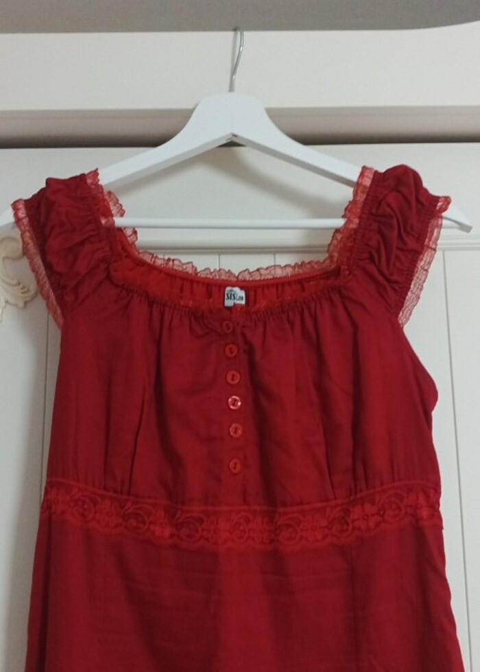 Bordo elbise - Görsel 3