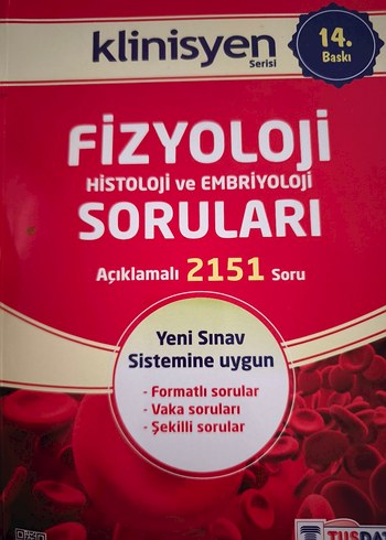 Fizyoloji, Histoloji ve Embriyoloji Soru Bankası