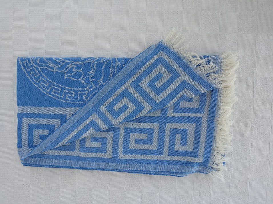 Mavi Gri Desenli Erkek Buldan peştemali - Görsel 2