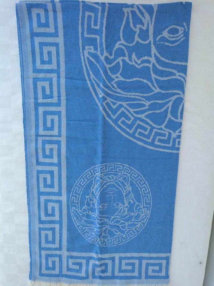 Mavi Gri Desenli Erkek Buldan peştemali - Görsel 3