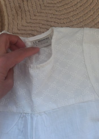 LC Waikiki Kız Çocuk Beyaz Keten Fırfırlı Bluz