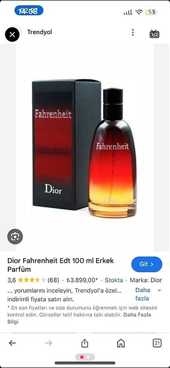 Dior fahrenheit