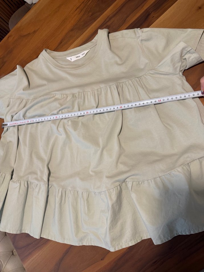 Bol Kesim mango döklümlü kısa kollu - Görsel 4