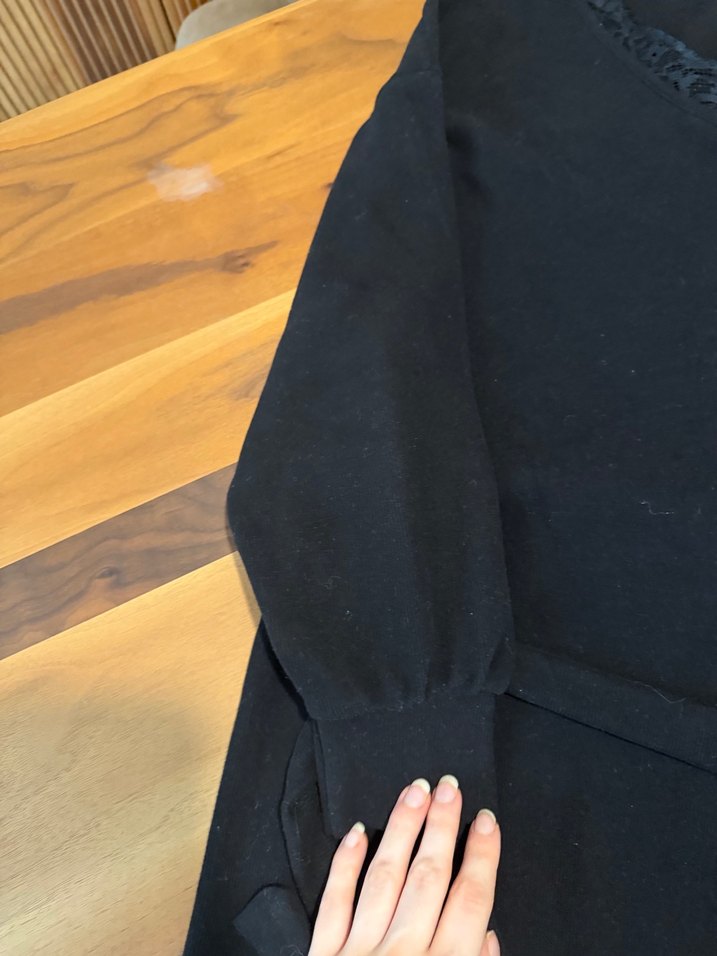 Siyah Kemerli kışlık elbise - Görsel 2