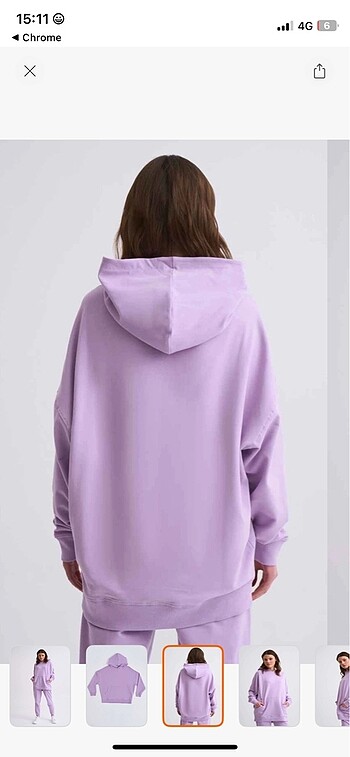 Armine AMINA oversize mor sweatshirt - S/M beden yazmakla birlikte L ha