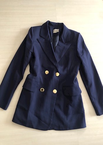 l Beden mavi Renk Gold Düğmeli Astarlı Lacivert Blazer Ceket