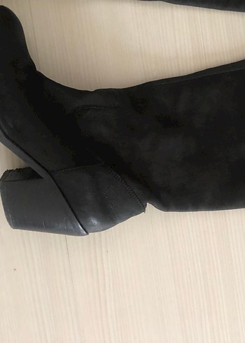 38 Beden siyah Renk Siyah Süet deri Dizüstü Kadın Çizme
