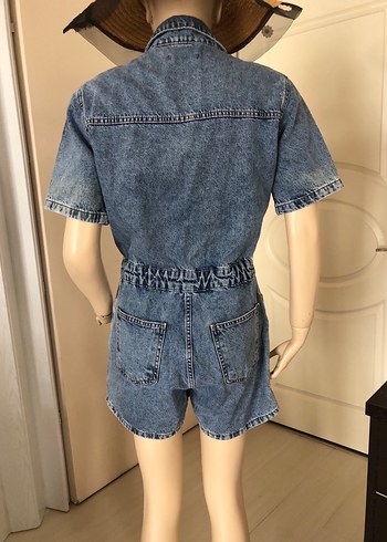 Kadın Denim Mini Tulum - Görsel 6
