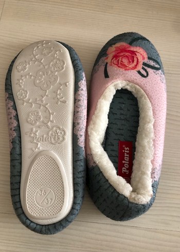 Çiçek Desenli Sıcak Ev Terliği - Görsel 6