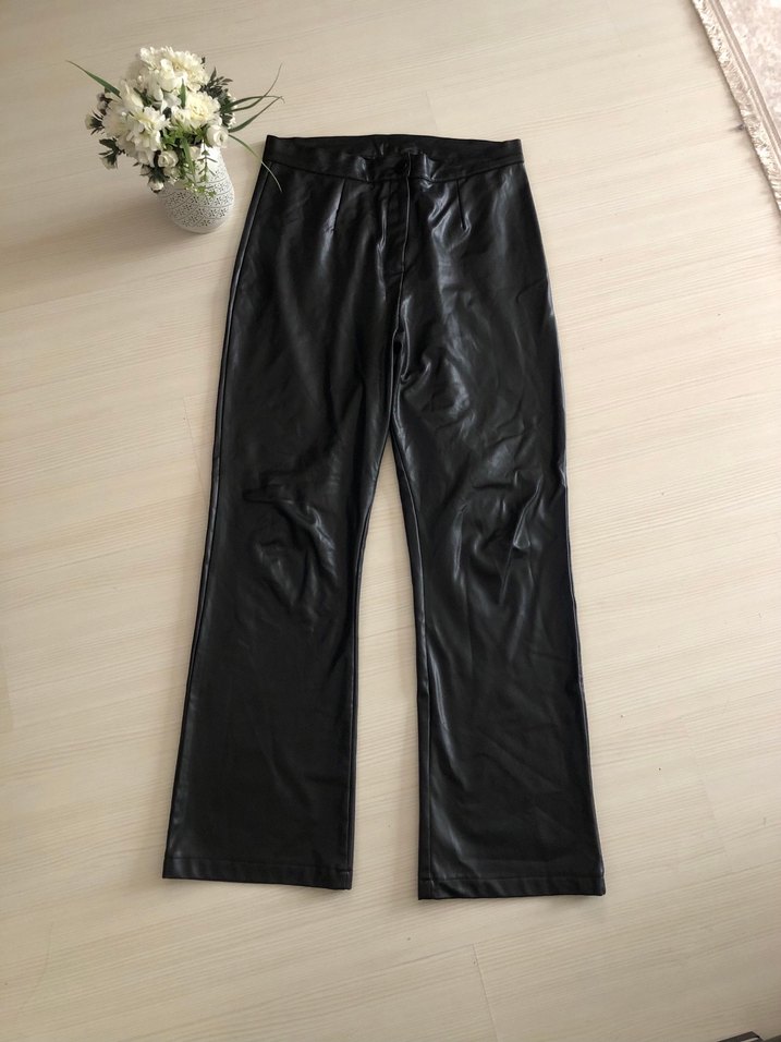 Siyah Deri Pantolon - Görsel 2