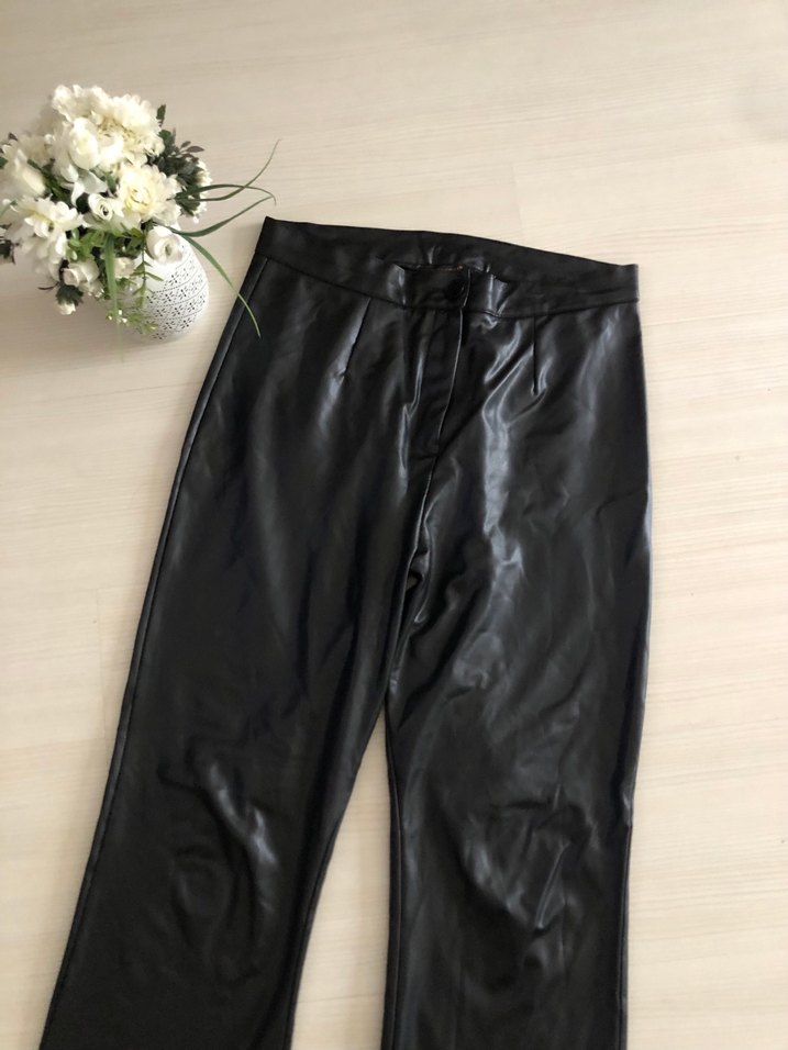Siyah Deri Pantolon - Görsel 4