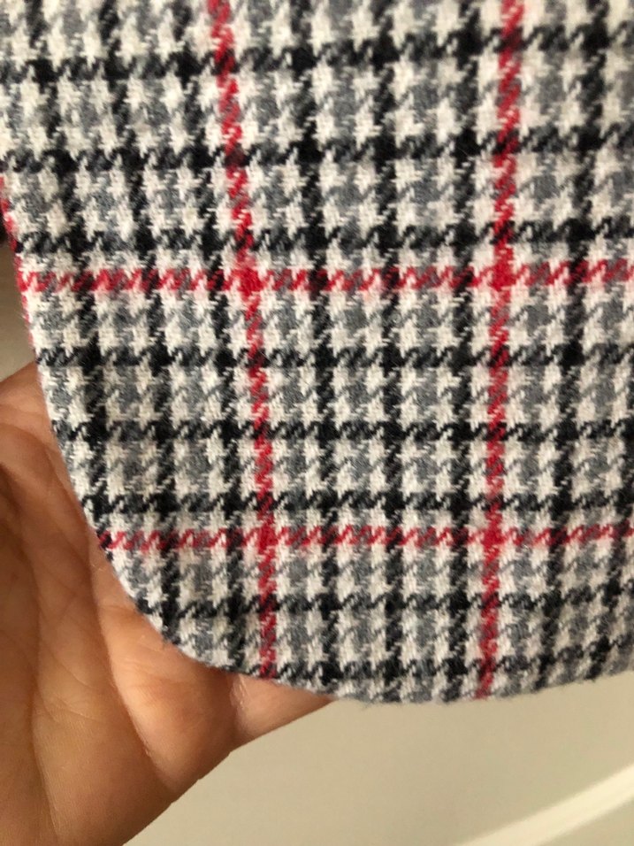 Düğmeli Gri Ekose Kadın Blazer Ceket - Görsel 5