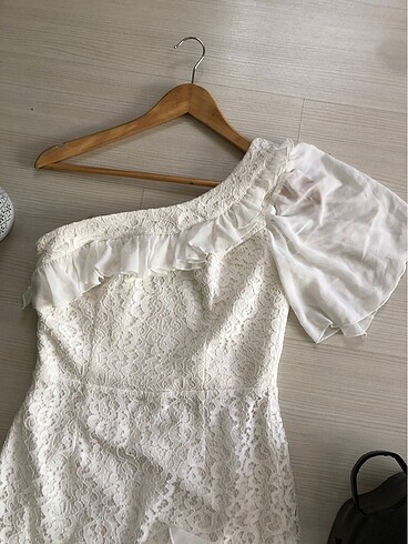 38 Beden beyaz Renk Beyaz dantel elbise
