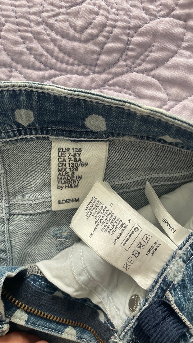 Düğmeli Mini Puantiyeli Koyu Mavi Kot Şort - Görsel 2