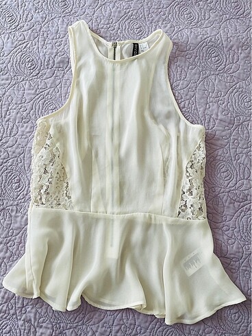 H&M dantel detay bluz