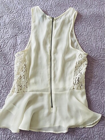 38 Beden beyaz Renk H&M dantel detay bluz