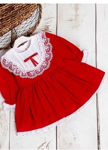 Kırmızı Vintage Elbise