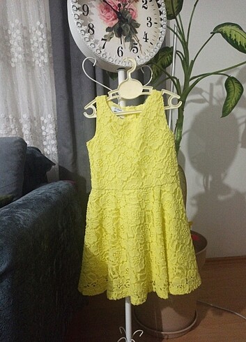 LCW Güpür Sarı Elbise