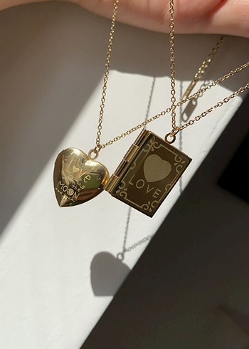 Vintage Altın Renkli Kitap Kolye - Görsel 4