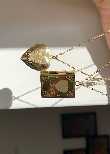 Vintage Altın Renkli Kitap Kolye - Görsel 7