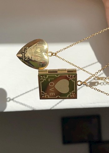 Vintage Altın Renkli Kitap Kolye - Görsel 5