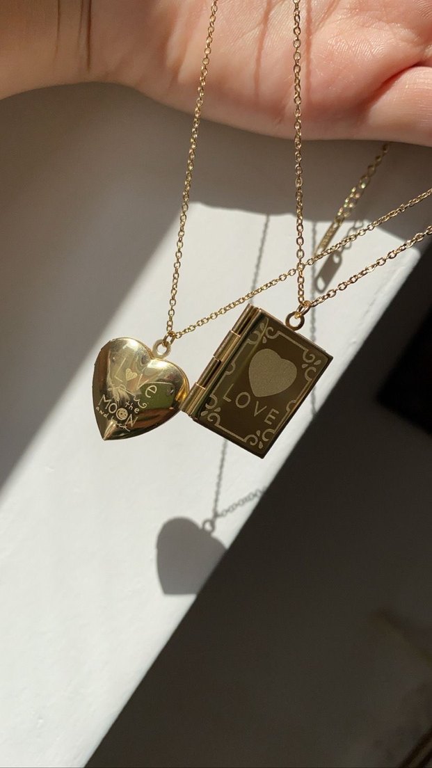 Vintage Altın Renkli Kitap Kolye - Görsel 4