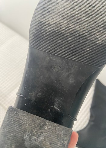 Siyah Deri Kadın çizme - Görsel 4