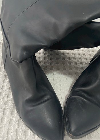 Siyah Deri Kadın çizme - Görsel 3