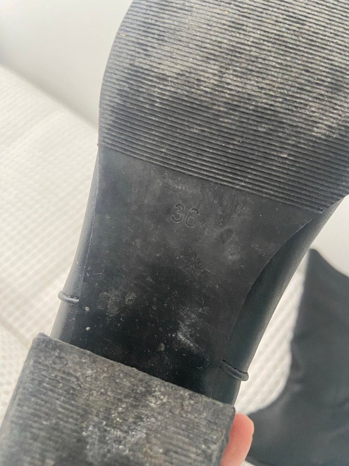 Siyah Deri Kadın çizme - Görsel 4