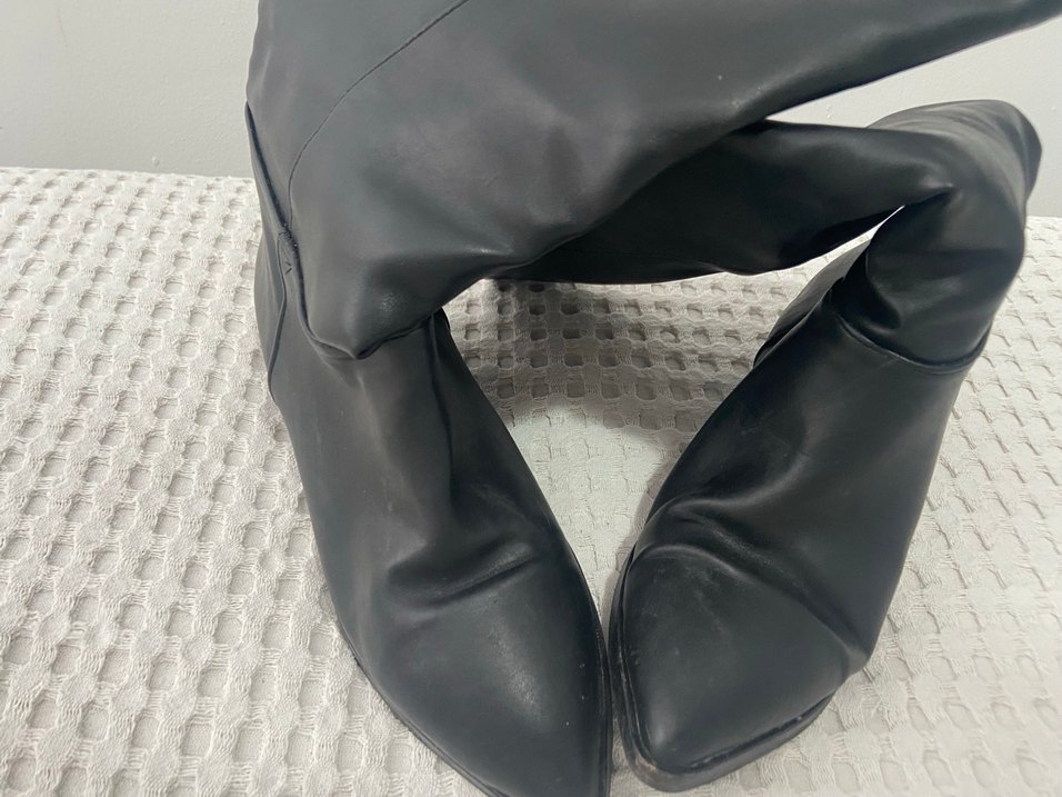 Siyah Deri Kadın çizme - Görsel 3