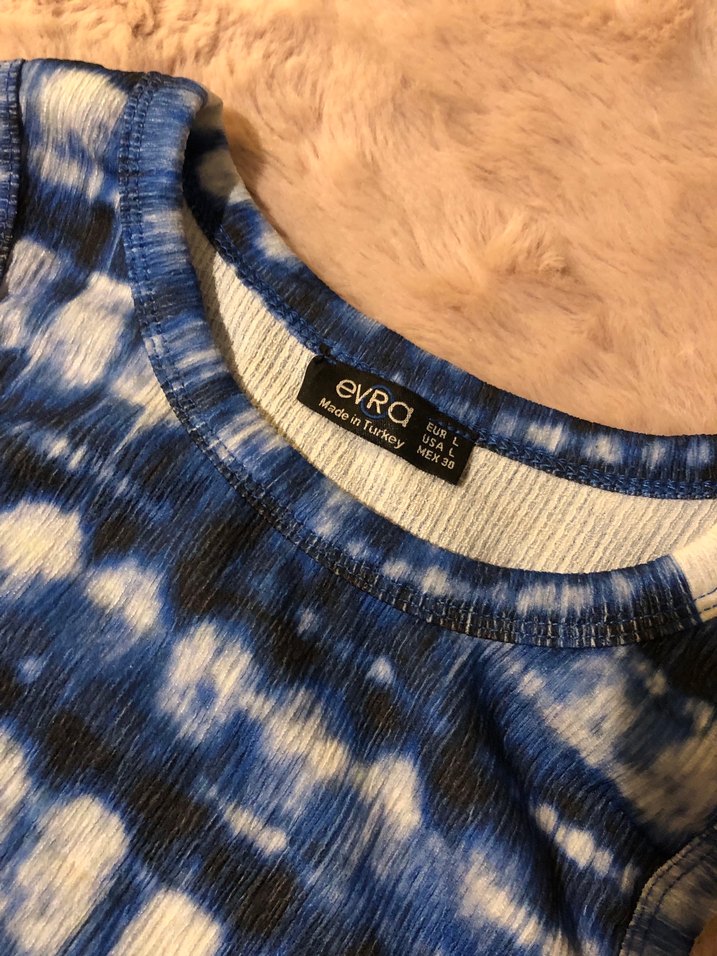 Lacivert Batik Desen Crop - Görsel 2