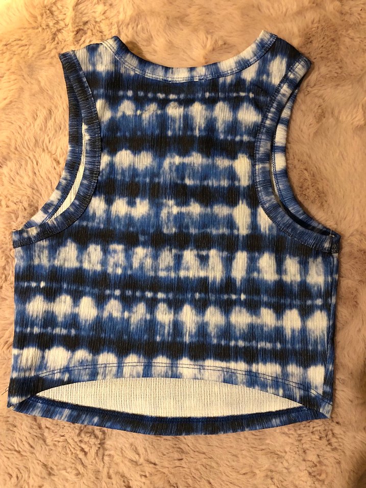 Lacivert Batik Desen Crop - Görsel 3