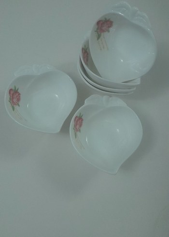 Beyaz Çiçek Desenli Kalp Şeklinde lokumluk reçellik - Görsel 2