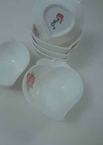 Beyaz Çiçek Desenli Kalp Şeklinde lokumluk reçellik - Görsel 3