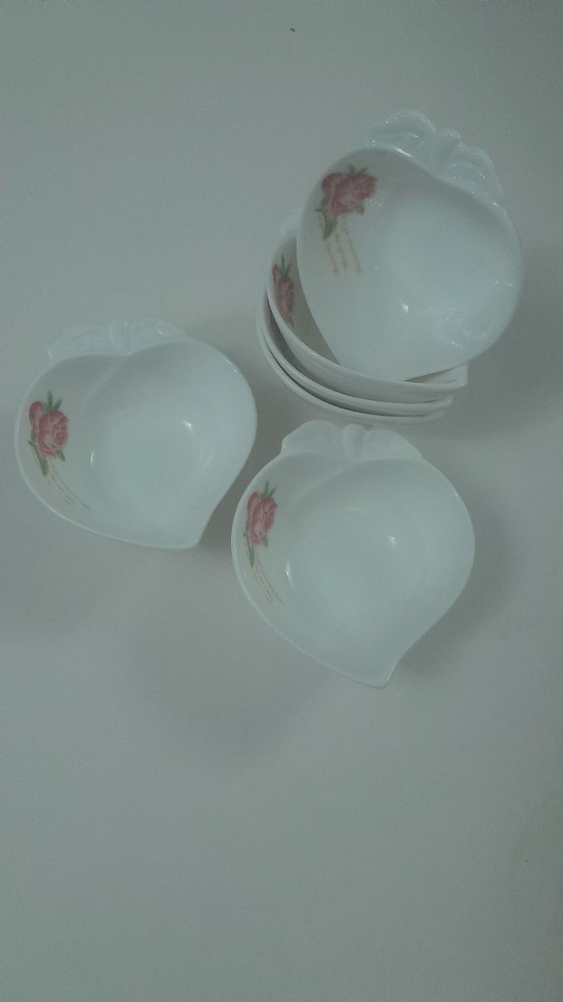 Beyaz Çiçek Desenli Kalp Şeklinde lokumluk reçellik - Görsel 2